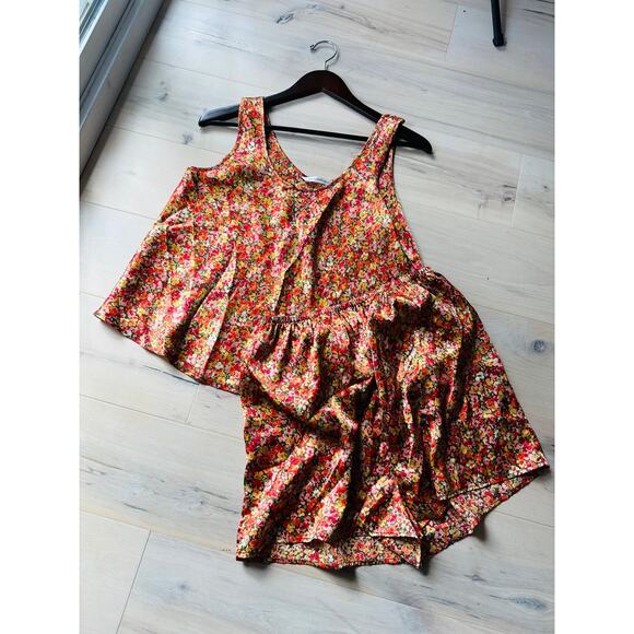Victoria's Secret Floral Print Pajama Set Tank/shorts size medium Autumnal - Picture 4 of 6